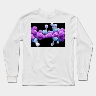 T cells attacking cancer cells (C025/6875) Long Sleeve T-Shirt